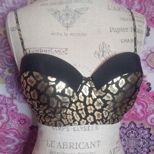 Elegant Black and Gold Women's Bra
